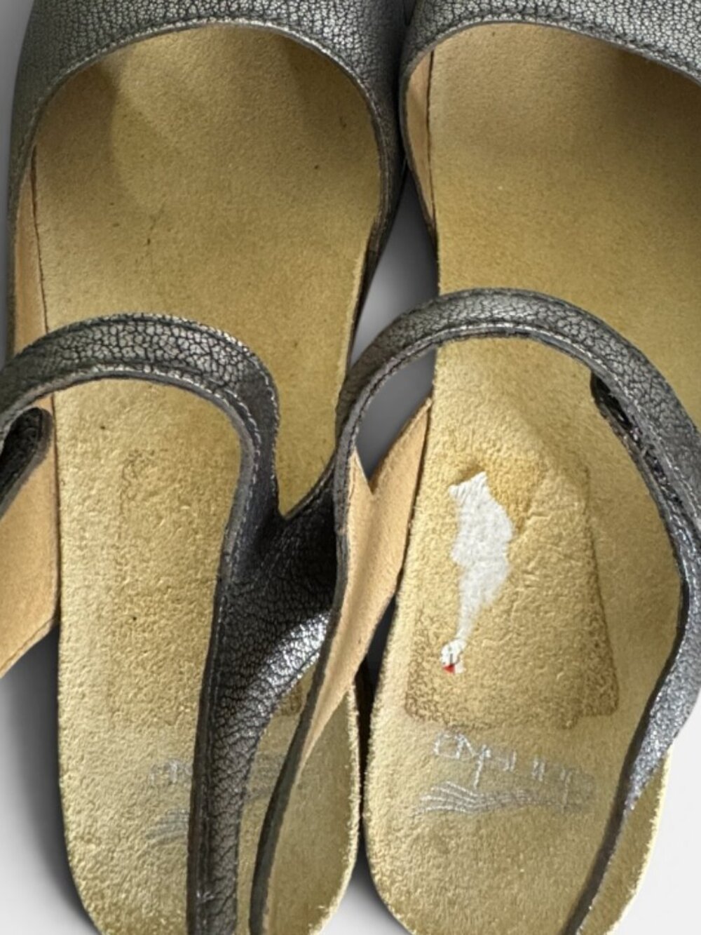 Dansko Marcy Metallic Pewter Wedge Slingback Sandals 10.5/11 - Picture 5 of 7